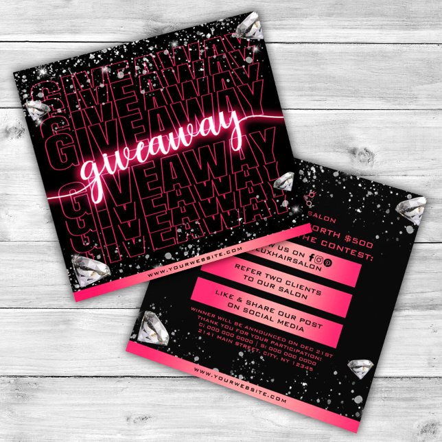Hair Salon Giveaway Announcement Contest Card (Creator Uploaded)