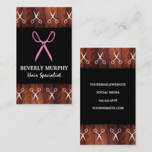 Hair Salon   Glitter Salon Scissors Business Card