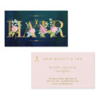 Hair salon gold blush pink navy luxury glam