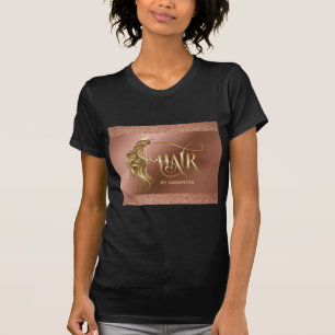 Hair salon hair extension wig rose gold T-Shirt