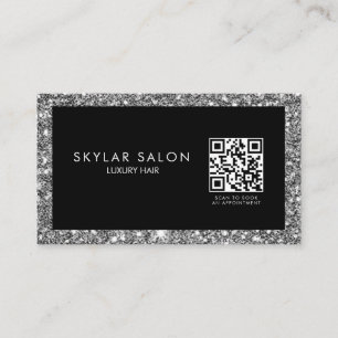 Hair Salon Hair Extensions QR code Business Card