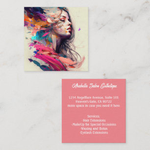 Hair Salon Hairdresser Esthetician Beauty Square Business Card