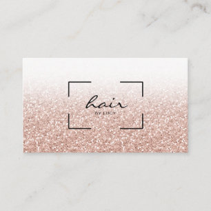 Hair Salon Hairdresser Pink Peach Gold Glitter Business Card