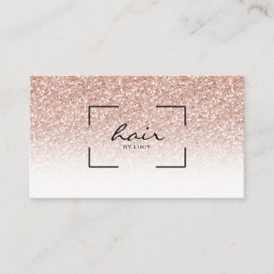 Hair Salon Hairdresser Pink Peach Gold Glitter Business Card