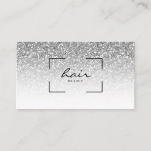 Hair Salon Hairdresser Silver Glitter Business Card