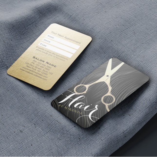 Hair Salon Hairstylist Appointment Gold Scissors (Creator Uploaded)