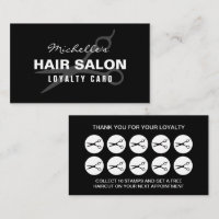 Hair salon loyalty business card template