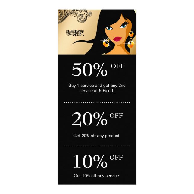 Hair Salon Marketing Cards Gold Eyelash Ethnic (Front)
