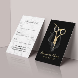 Hair Salon Modern Black & Gold Hair Appointment