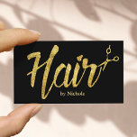 Hair Salon Modern Gold Typograpy Appointment<br><div class="desc">Modern Gold Script Hair Stylist Salon Appointment Business Cards.</div>