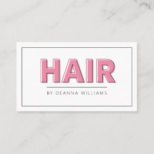 Hair Salon Modern Simple Pink Business Card