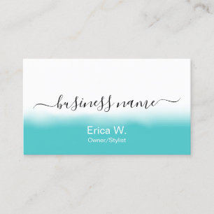 Hair Salon Modern Turquoise Photo Collage Business Card