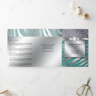 Hair Salon Nail Makeup Zebra Glitter Brochure