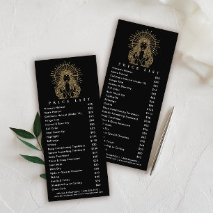 Hair Salon Nails Makeup Lashes Tarot Price List Rack Card