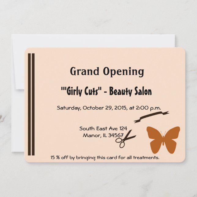 Hair Salon Opening Invitation (Front)