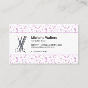Hair Salon Pattern Beauty Business Card