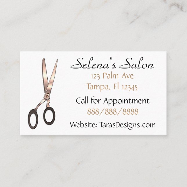 Hair Salon Personalised Business Cards (Front)