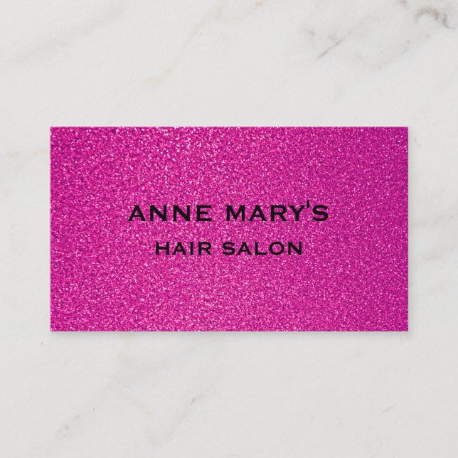 Hair Salon Pink Purple Glitter Spa Hairdresser Business Card (Front)