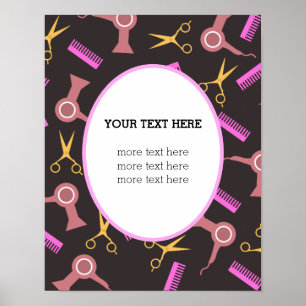 Hair Salon poster black background