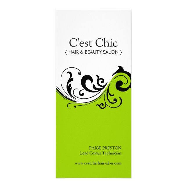 Hair Salon Price List Rack Card (Front)