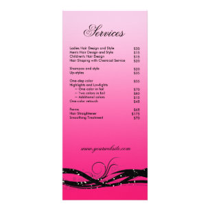 Hair Salon Rack Card Beauty Cosmetologist Brochure