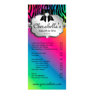 Hair Salon Rack Card Jewellery Bow Rainbow Pink