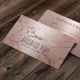 Hair Salon Rose Gold Marble Modern Appointment