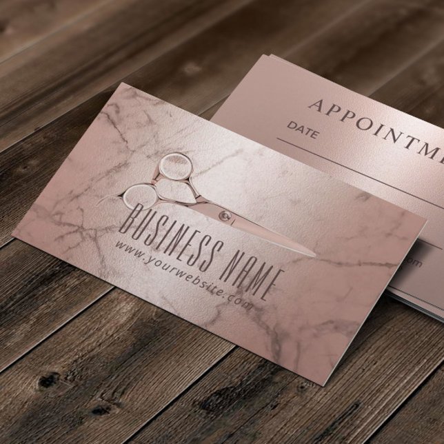 Hair Salon Rose Gold Marble Modern Appointment (Creator Uploaded)
