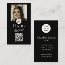  Hair Salon Script Social Icon Logo Photo Black