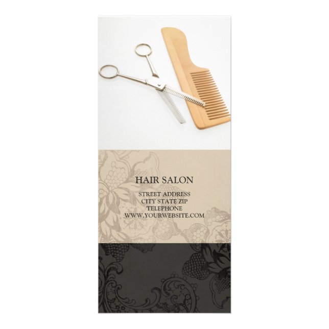 Hair Salon Services Price List {Beige} Rack Card (Front)