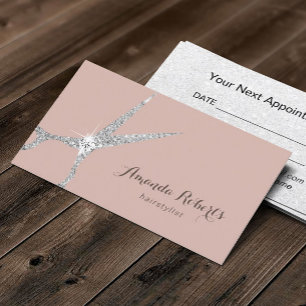 Hair Salon Silver Scissor Dusty Rose Appointment