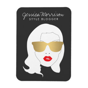 Hair Salon, Style Blogger, Beauty Girl Dark Grey Magnet