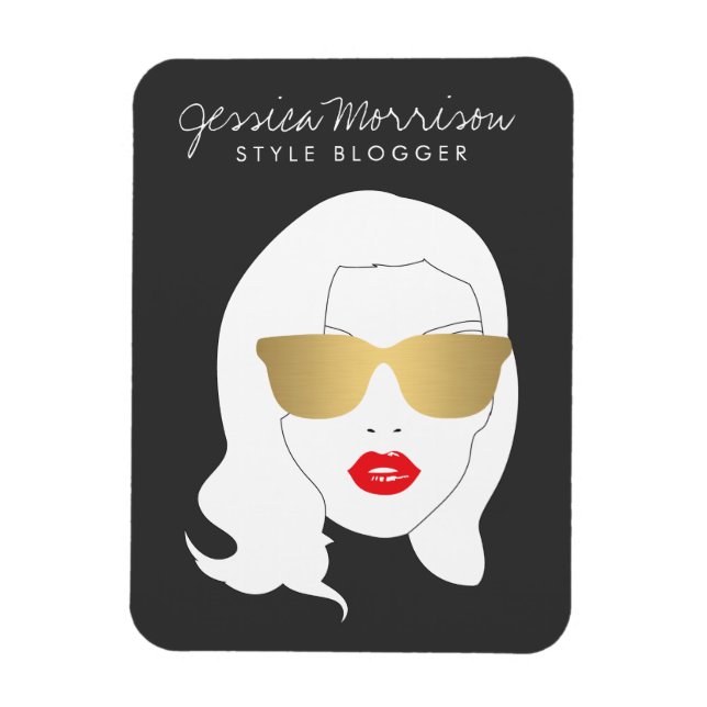Hair Salon, Style Blogger, Beauty Girl Dark Grey Magnet (Vertical)
