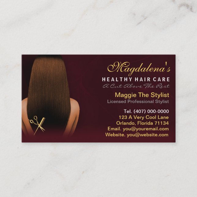 Hair Salon Stylist African American Appointment Card (Front)