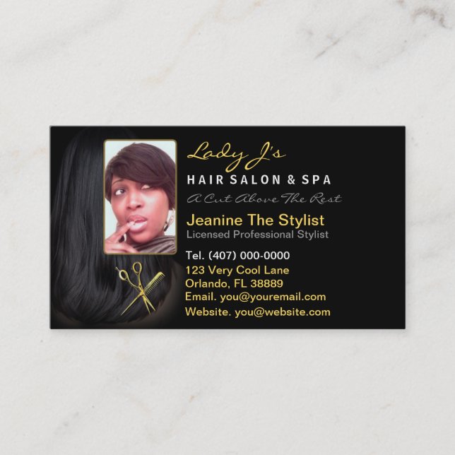 Hair Salon Stylist Appointment Business Photo Card (Front)