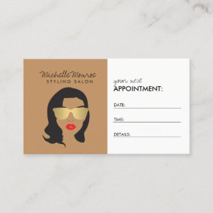 Hair Salon, Stylist, Beauty Girl Tan/Brown Appointment Card