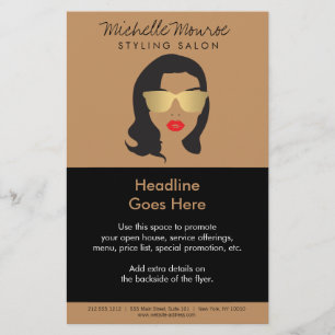 Hair Salon, Stylist, Beauty Girl Tan/Brown Flyer