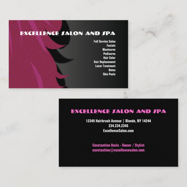 Hair Salon Stylist Colourist Template Business Card (Front/Back)