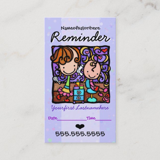 Hair Salon.Stylist.Haircut.Appointment reminder. Appointment Card (Front)