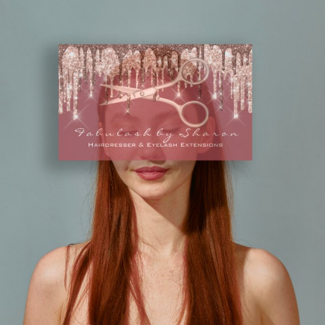 Hair Salon Stylist Hairdresser Scissors Rose Drip Business Card (Hair Salon Stylist Hairdresser Scissors Rose Drip Business Card)