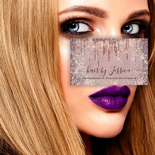 Hair Salon Stylist Hairdresser SPA Drips QRCode  Business Card (Hair Salon Stylist Hairdresser SPA Drips QRCode Business Card)