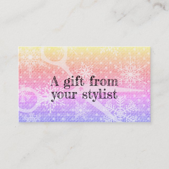 Hair salon stylist holiday coupon gift card xmas (Front)