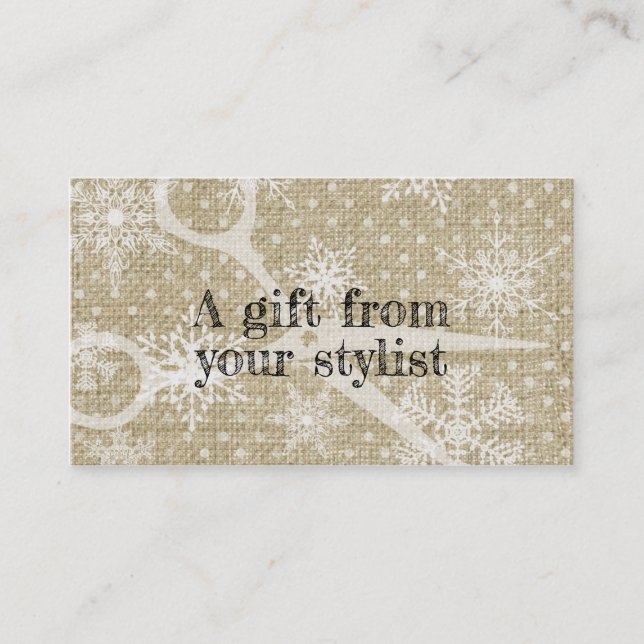 Hair salon stylist holiday coupon gift card xmas (Front)
