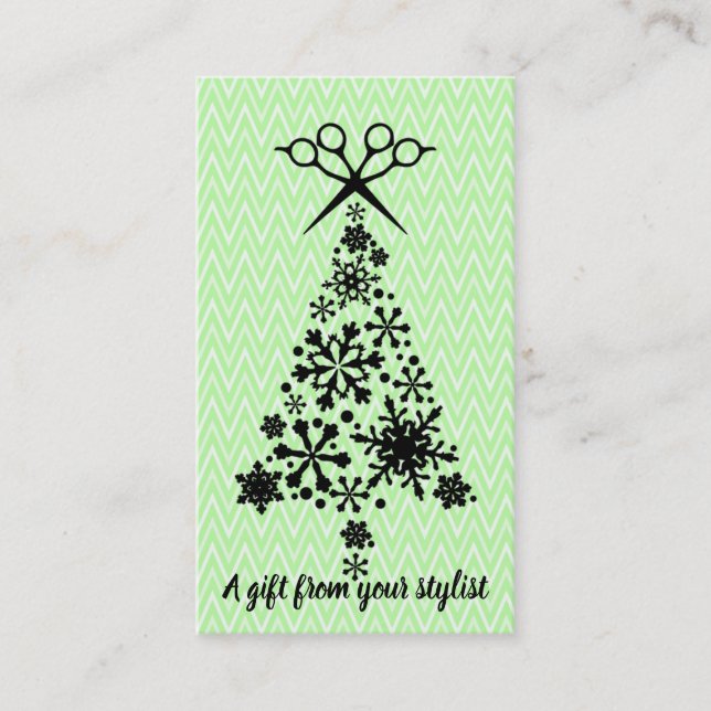 Hair salon stylist holiday coupon gift card xmas (Front)