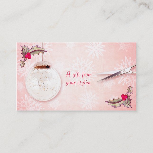 Hair salon stylist holiday coupon gift card xmas (Front)