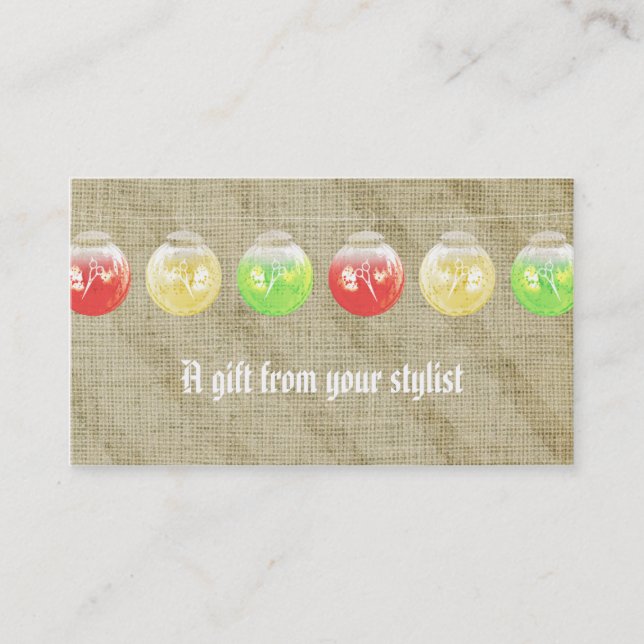Hair salon stylist holiday coupon gift card xmas (Front)