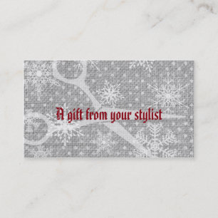 Hair salon stylist holiday coupon gift card xmas