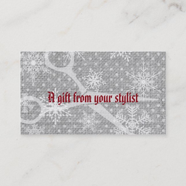 Hair salon stylist holiday coupon gift card xmas (Front)
