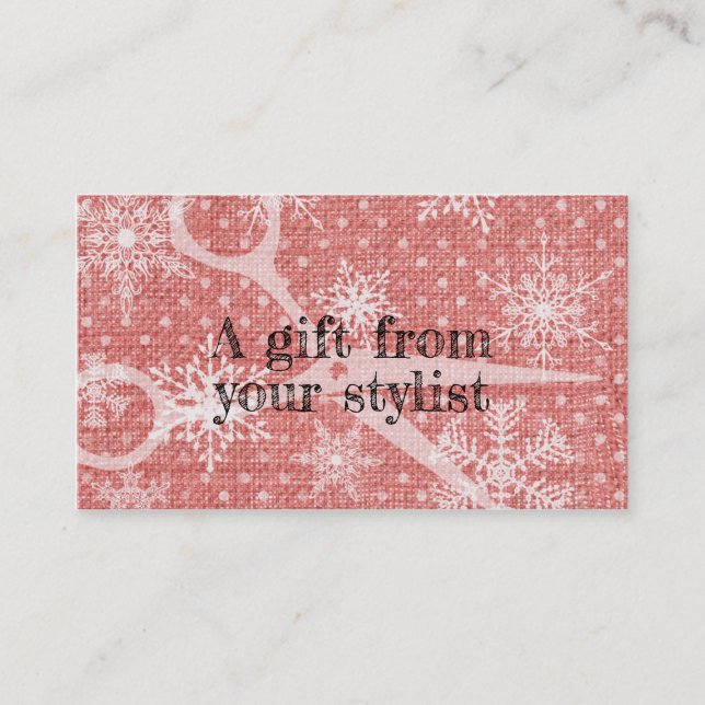 Hair salon stylist holiday coupon gift card xmas (Front)