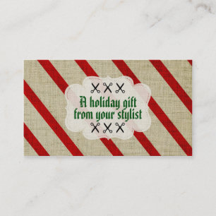 Hair salon stylist holiday coupon gift card xmas